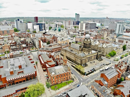 arial view of leeds