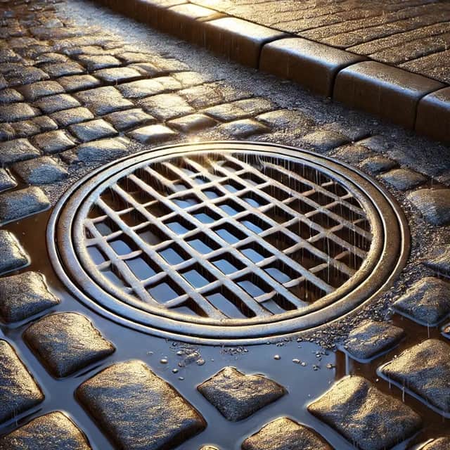 Image of a blocked drain in Great Preston Leeds West Yorkshire, highlighting expert drain unblocking services.