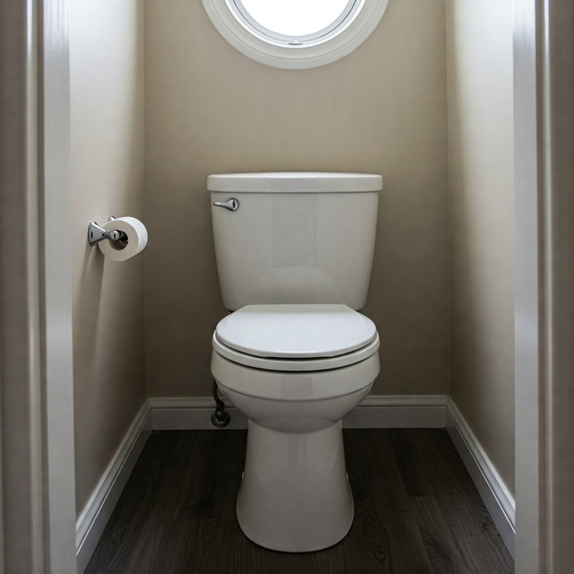 Image of a compact modern toilet in Tingley, highlighting blocked drain issues requiring professional unblocking services.