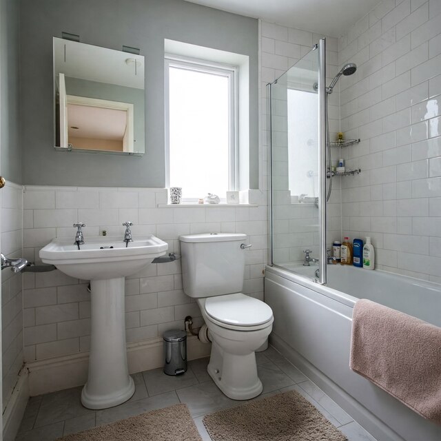 Modern bathroom in Blenheim with a professional blocked drain service ensuring proper drainage and water flow